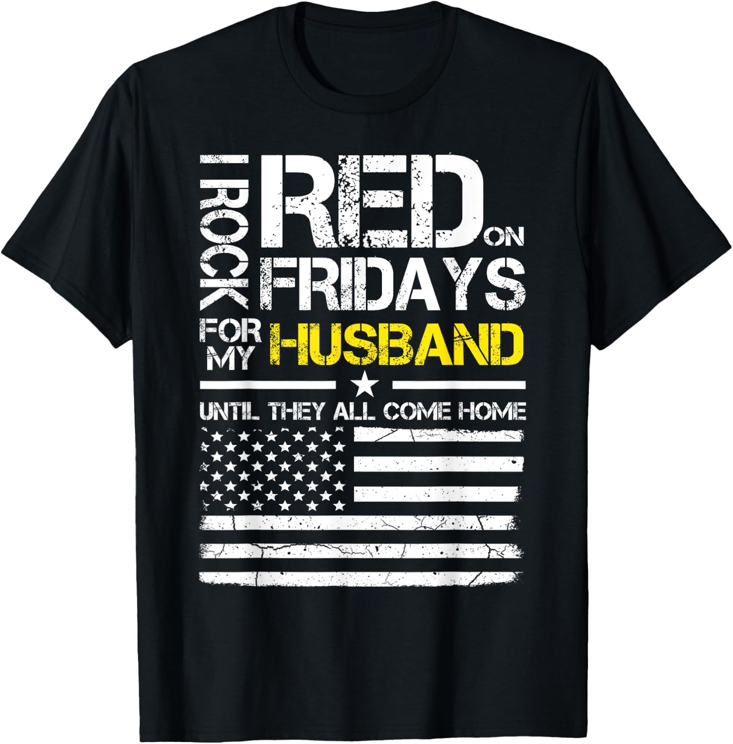 Red Friday Military Wife Shirt Wear Red For My Husband T-Shirt - T-Shirt | Black