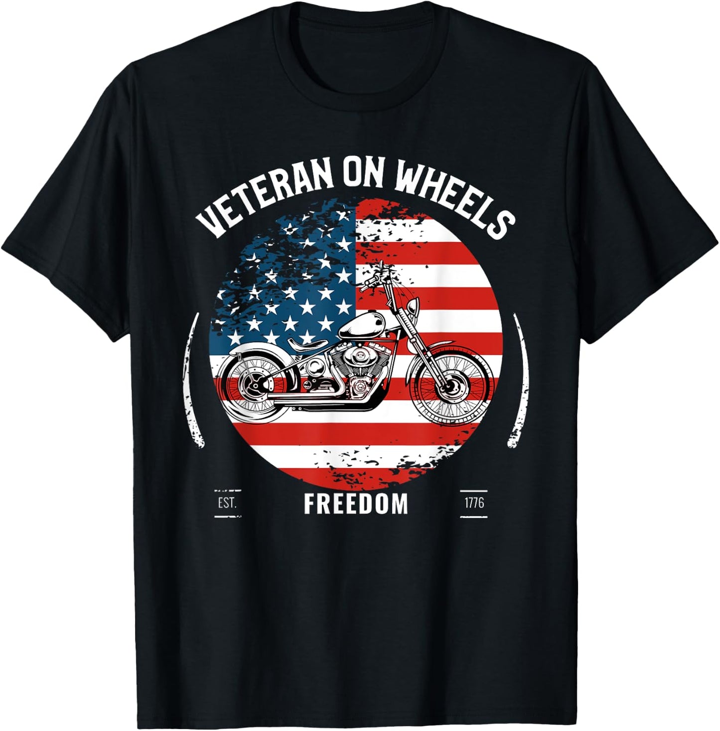 Military Veteran Biker Military Motorcycle Rider Gift T-Shirt - T-Shirt | Black