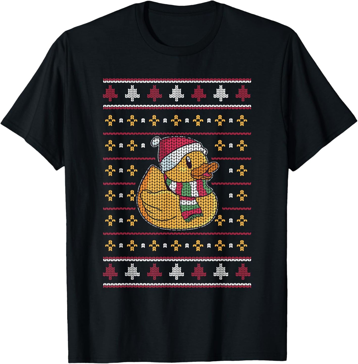 Cute Rubber Duckie Duck Christmas Santa Clause T-Shirt - T-Shirt | Black