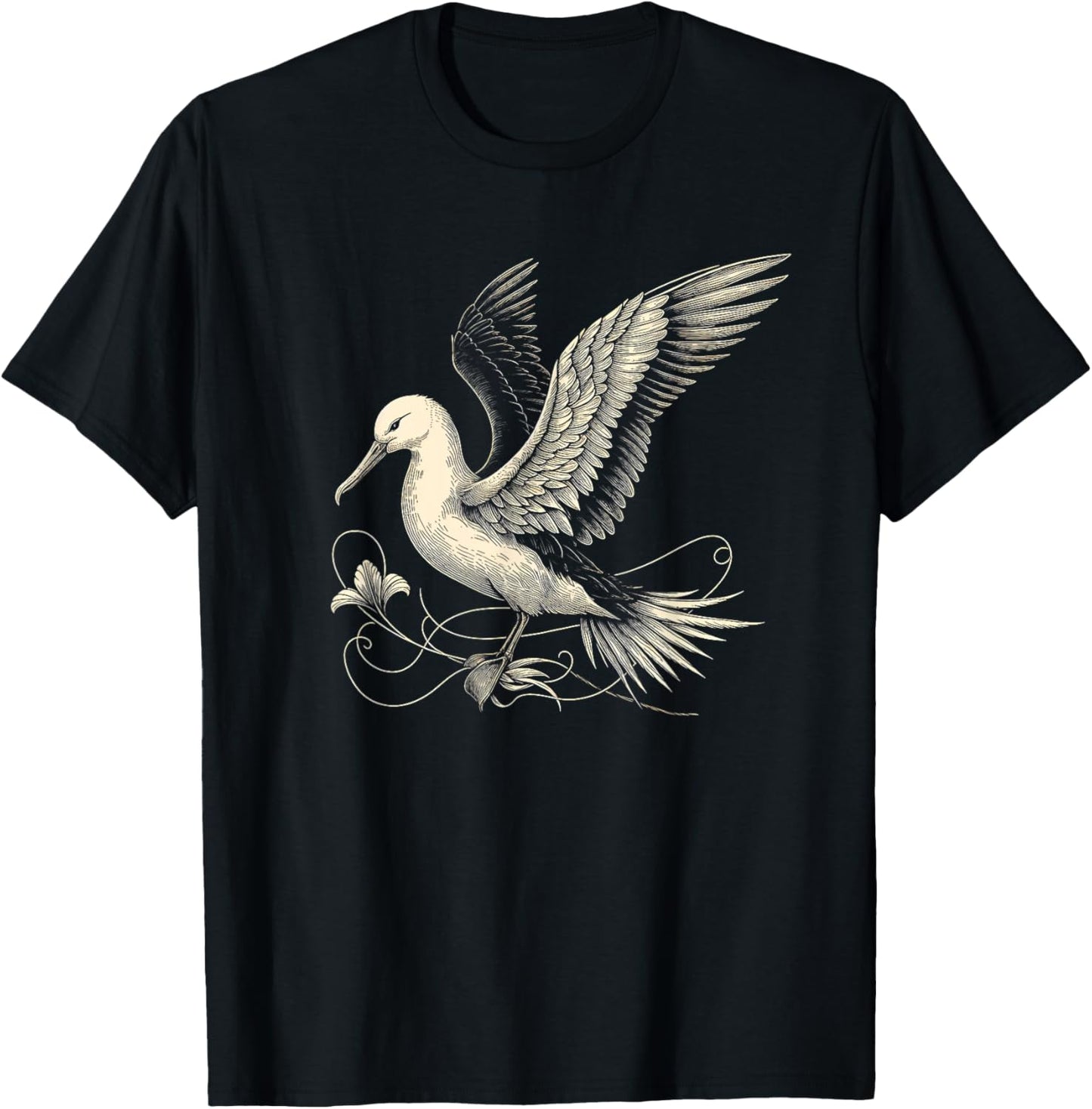 Albatross Graphic Art Design And Men T-Shirt - T-Shirt | Black