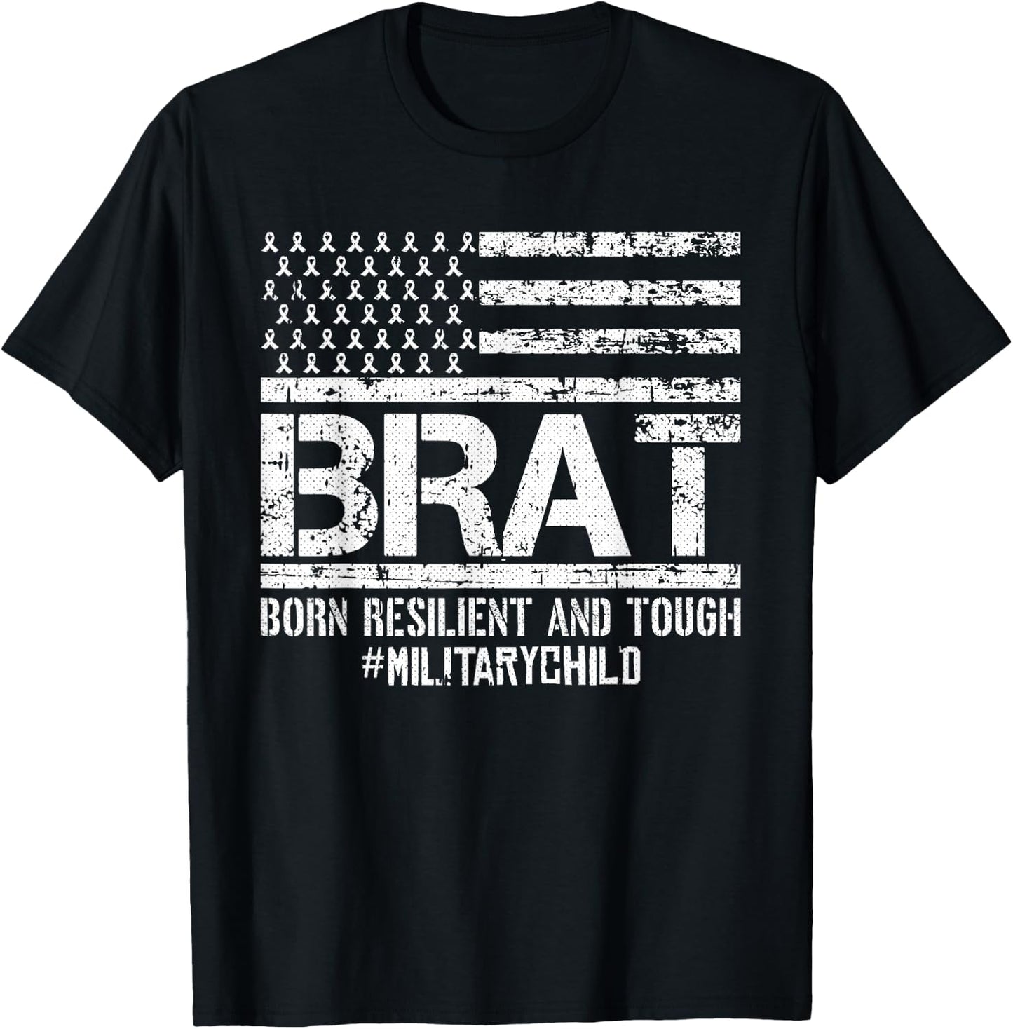 American Flag Month Of The Military Child Army Soldier Kids T-Shirt - T-Shirt | Black
