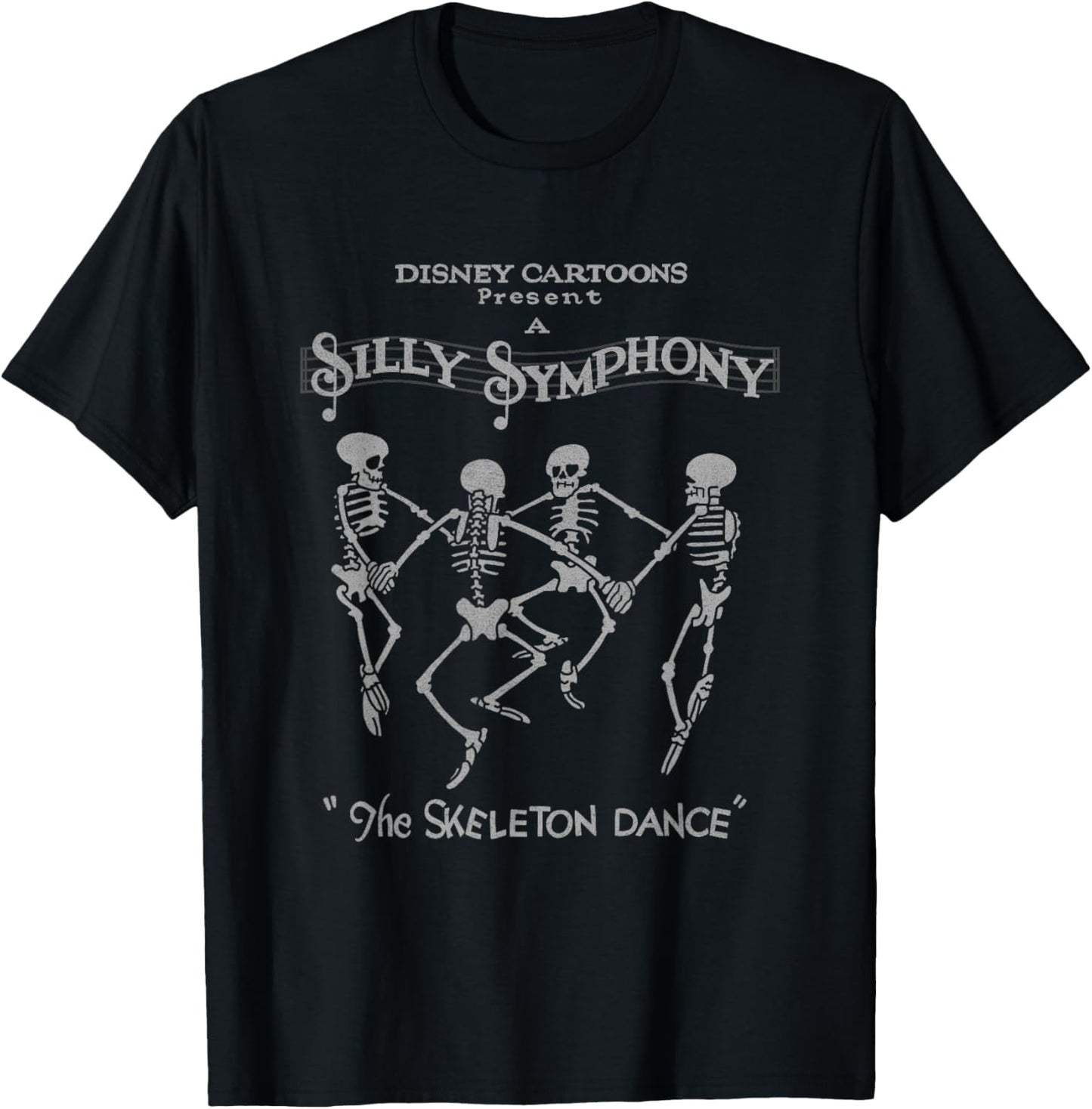 Disney Silly Symphonies The Skeleton Dance Vintage Logo T-Shirt - T-Shirt | Black