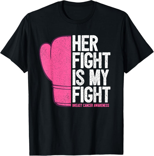 Husband Breast Cancer Wife Support T-Shirt - T-Shirt | Black