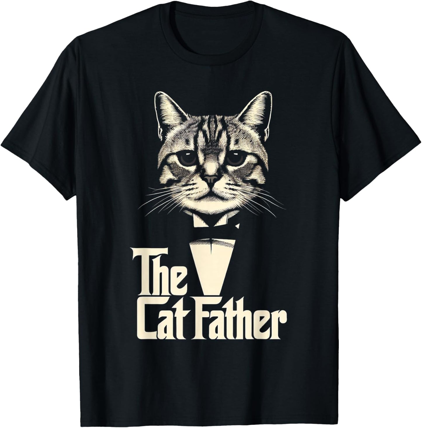 Cat Lover Gifts Funny The CatFather Cat Dad T-Shirt - T-Shirt | Black