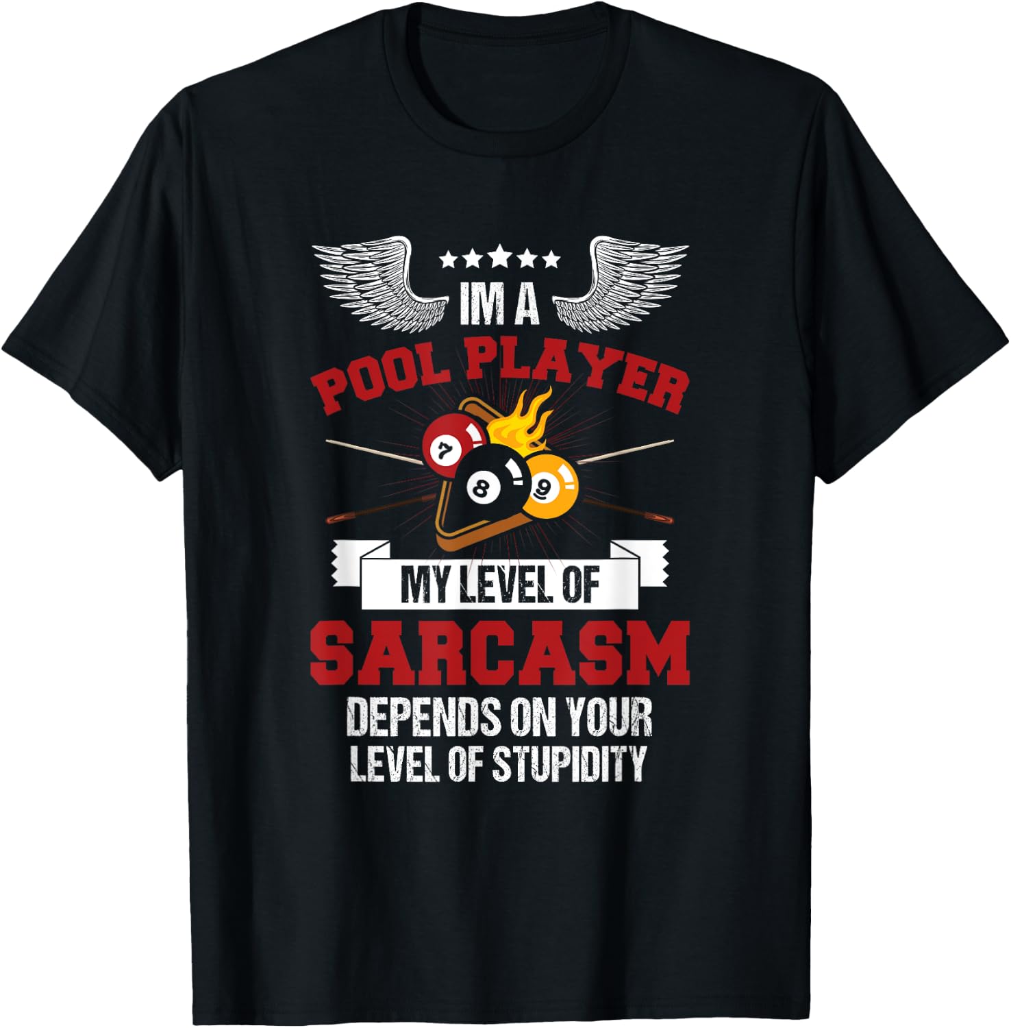 I'm a Pool Player Funny Sarcasm Billiard and Snooker T-Shirt - T-Shirt | Black