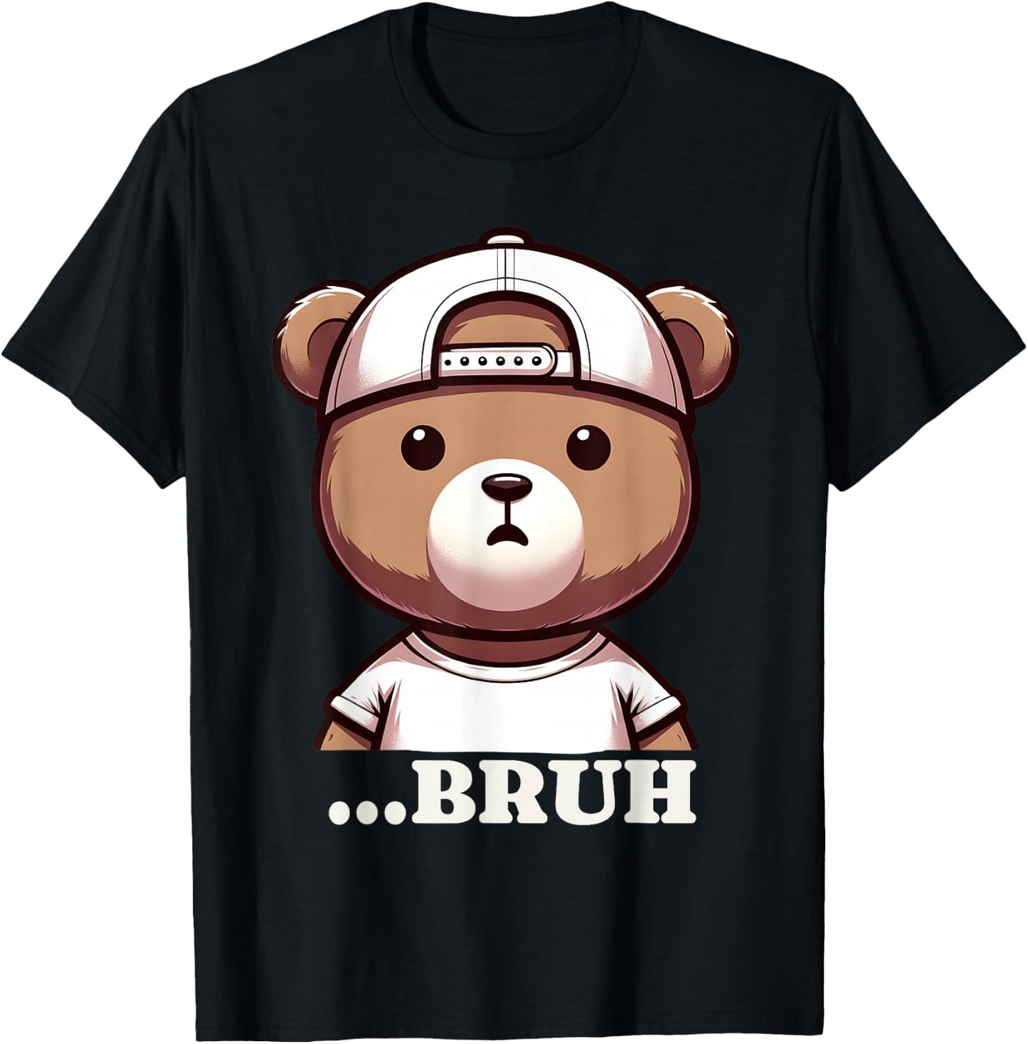 Bruh Meme Hip Hop Teddy Bear Funny Boys Teens Teenager T-Shirt - T-Shirt | Black