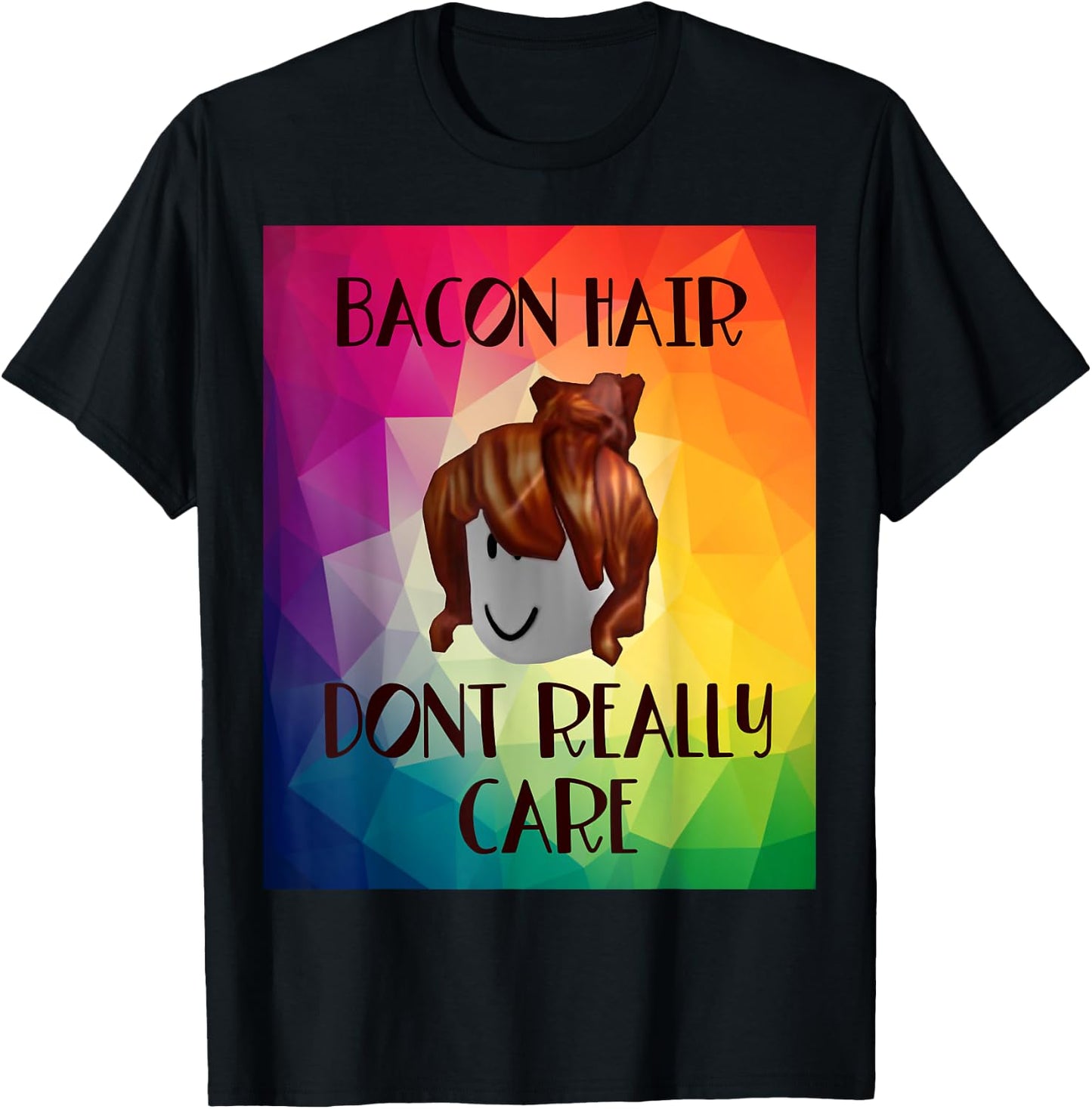 Funny bacon hair don’t really care design for girl gamers T-Shirt - T-Shirt | Black