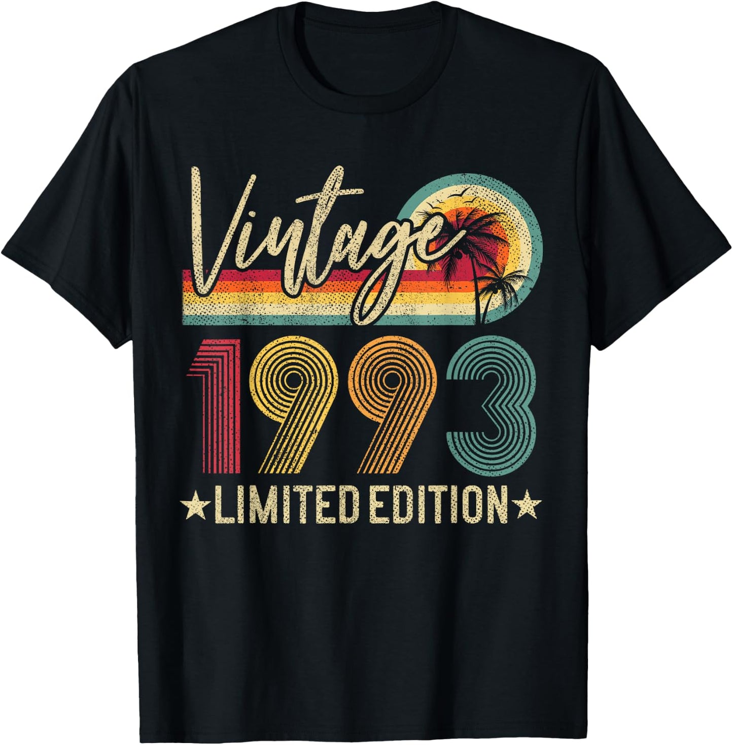 Vintage 1993 30th Birthday Gift 30 Years Old Limited Edition T-Shirt - T-Shirt | Black
