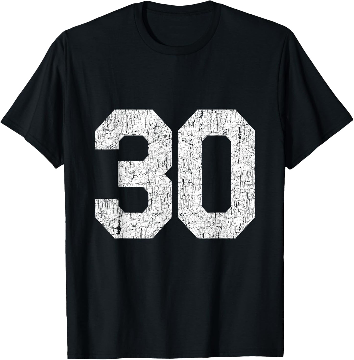 #30 Jersey Uniform Varsity Sports Number, 30th Birthday T-Shirt - T-Shirt | Black