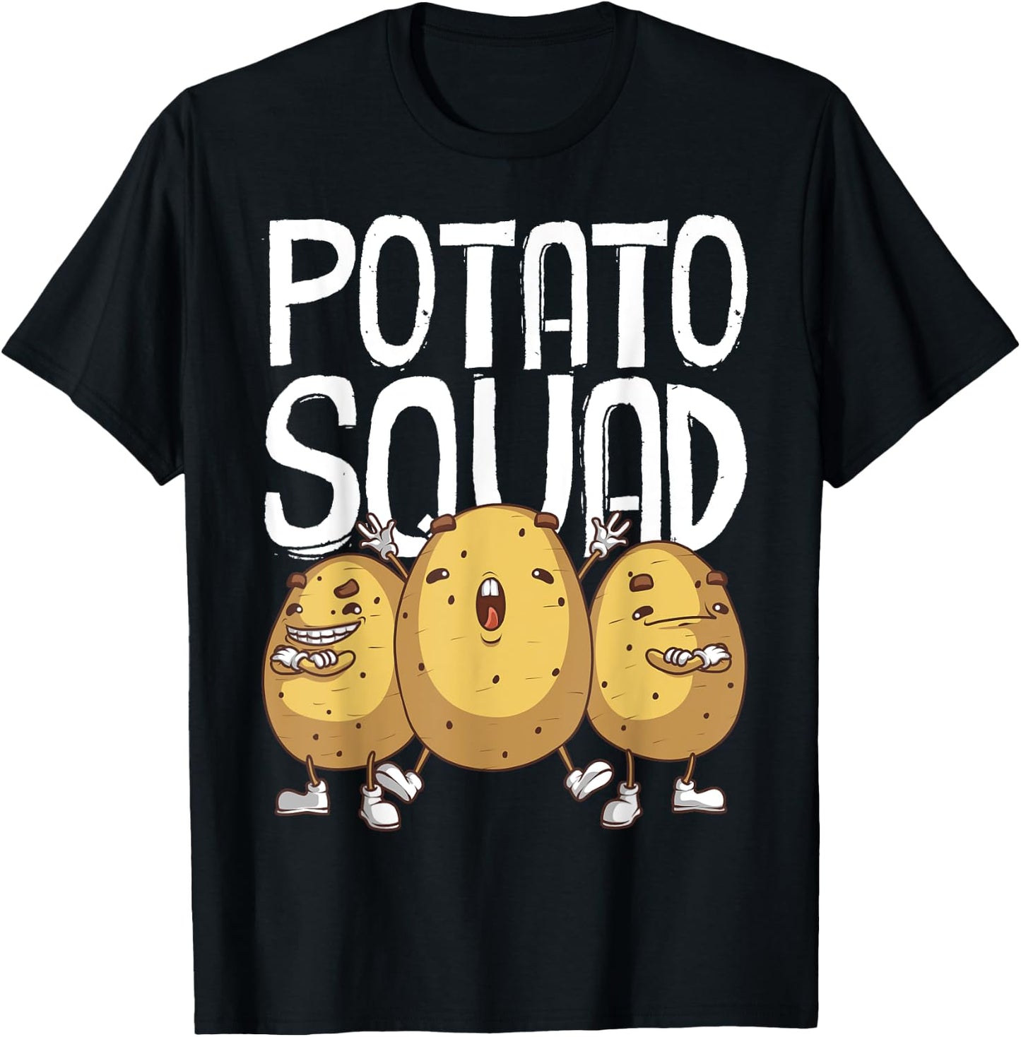 Funny Potato Squad Gift Women Cool Vegetarian Team T-Shirt - T-Shirt | Black
