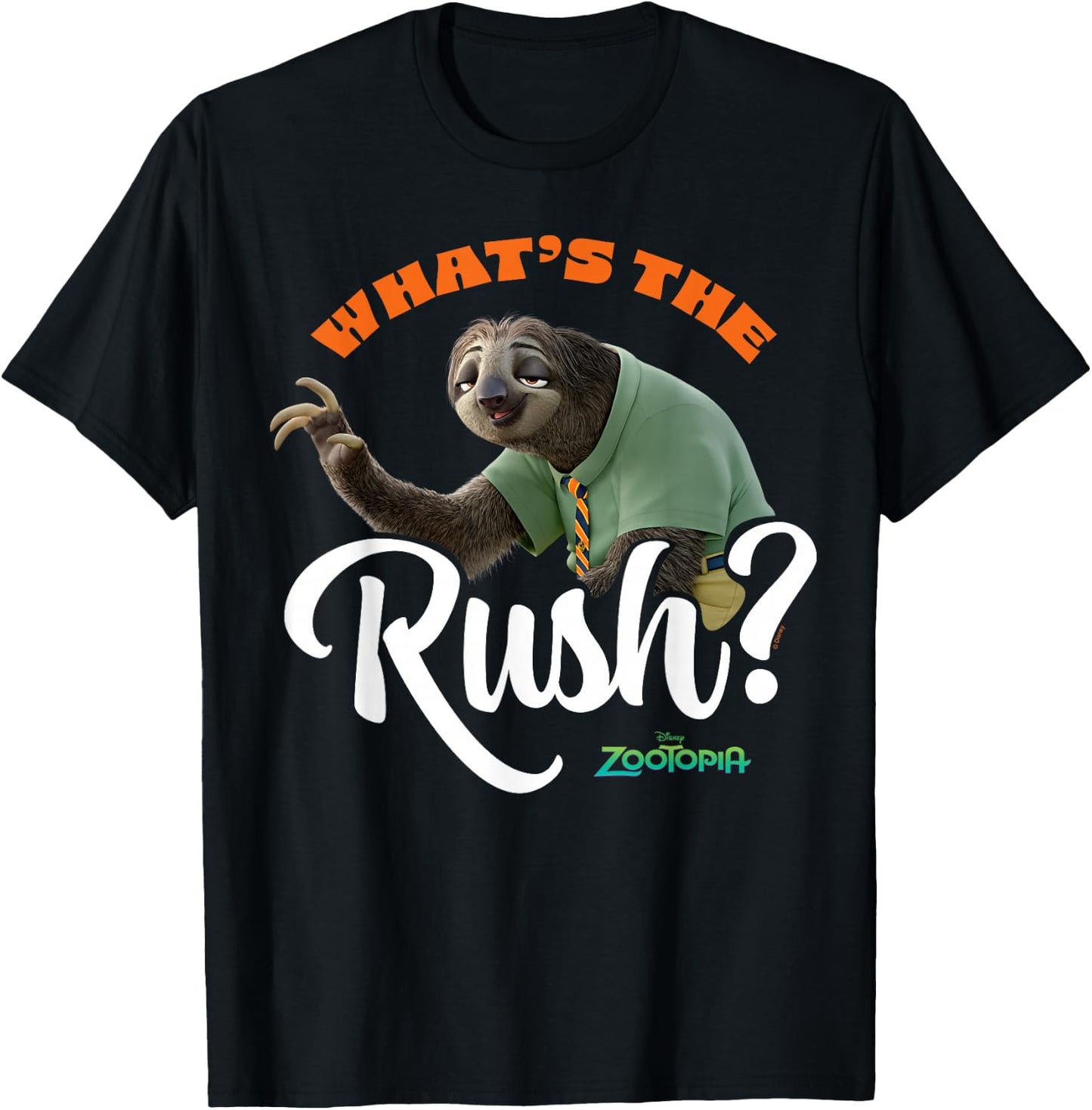 Zootopia - Flash Sloth What's The Rush T-Shirt - T-Shirt | Black