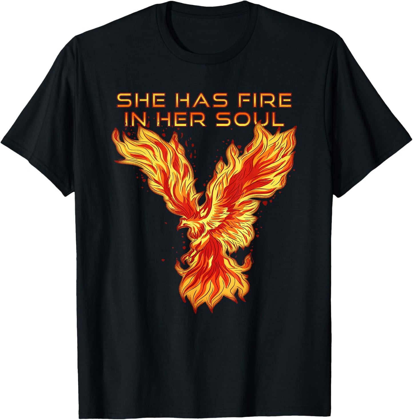 Phoenix Bird She Has Fire In Her Soul T-Shirt - T-Shirt | Black