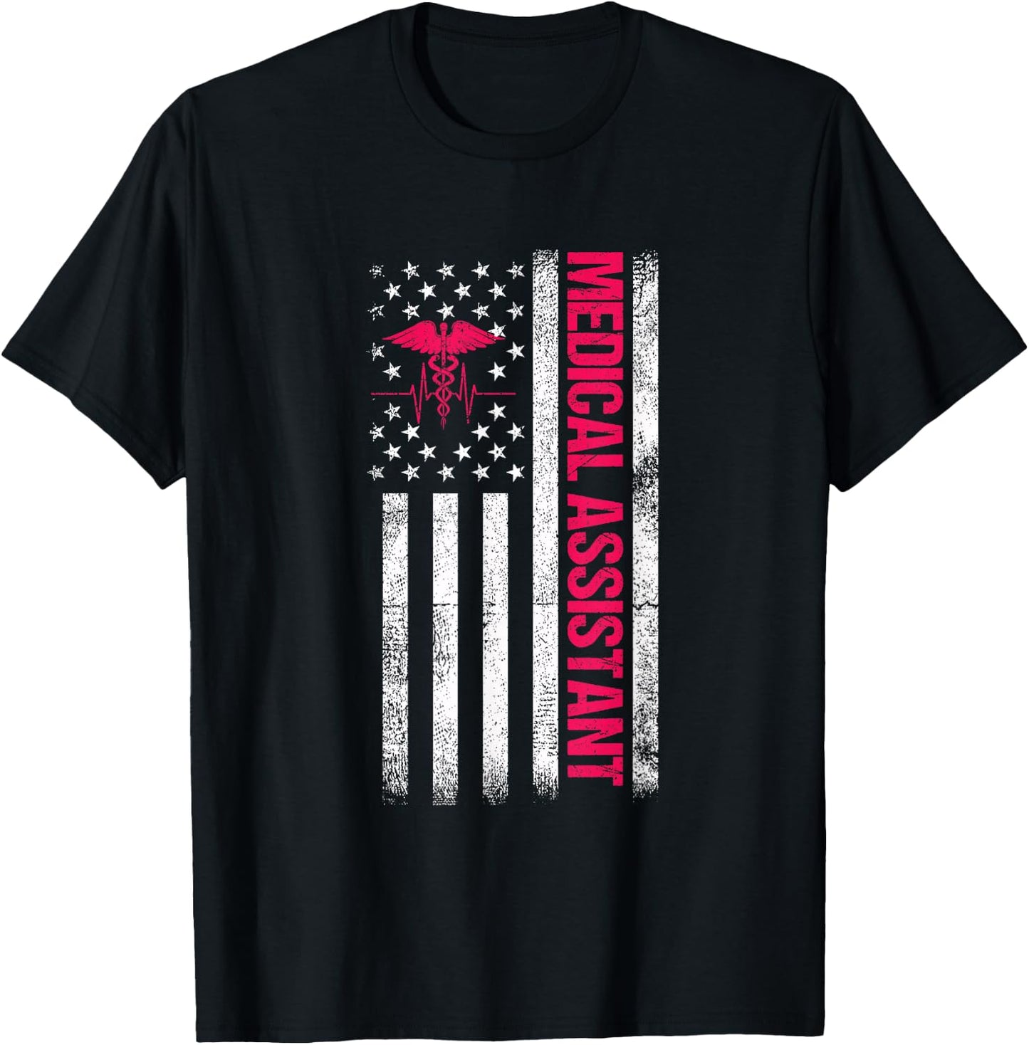 Medical Assistant American Flag T-Shirt - T-Shirt | Black