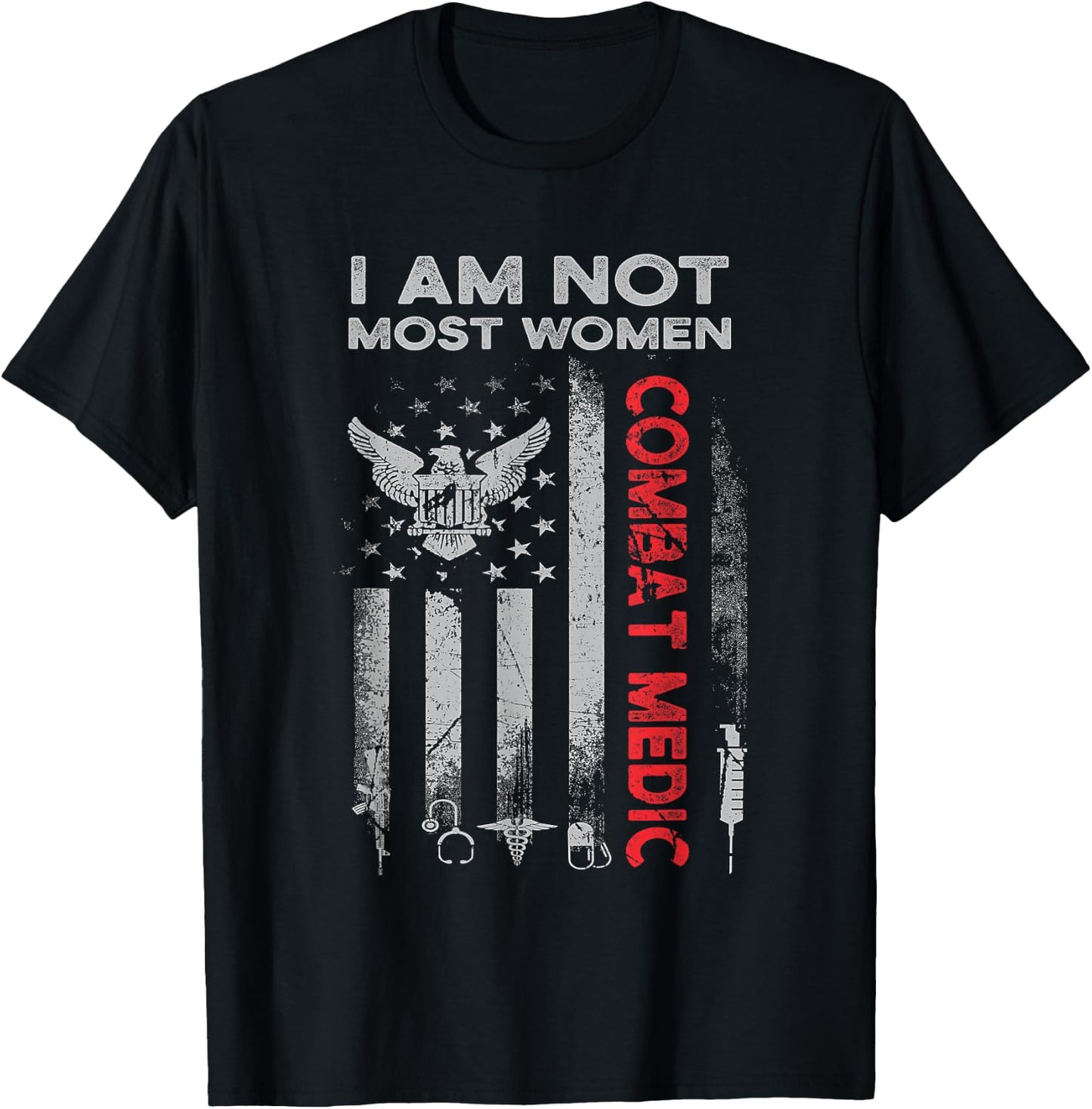 Proud Combat Field Medic Veteran Soldier Gifts Combat Medic Most Women USA American Military T-Shirt - T-Shirt | Black