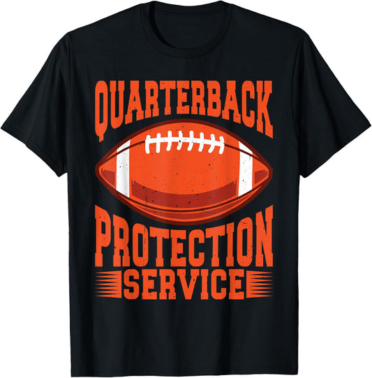 Quarterback Protection Service T-Shirt - T-Shirt | Black
