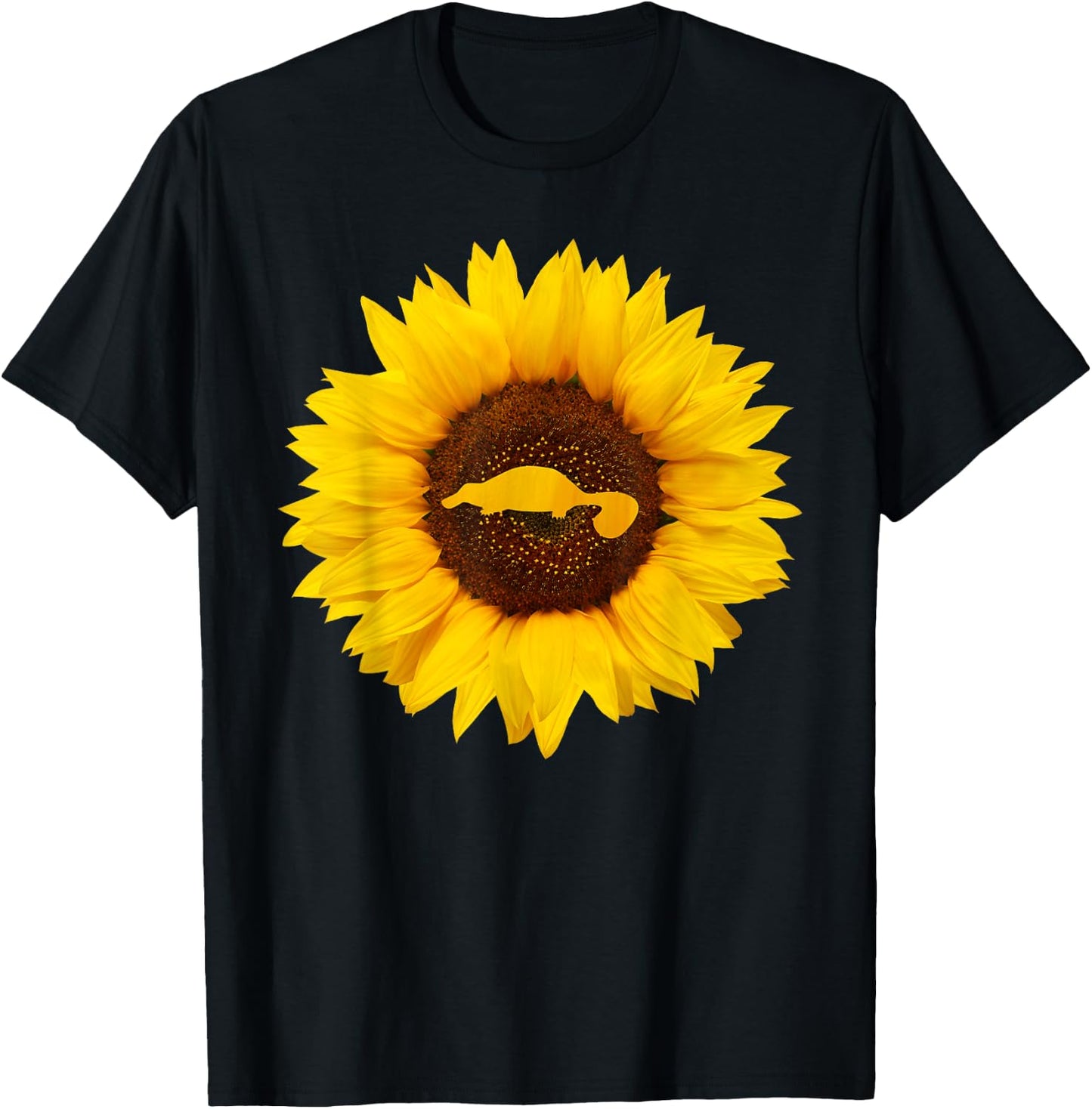 Platypus Gift Men Monotreme Animal Sunflower Lover T-Shirt - T-Shirt | Black