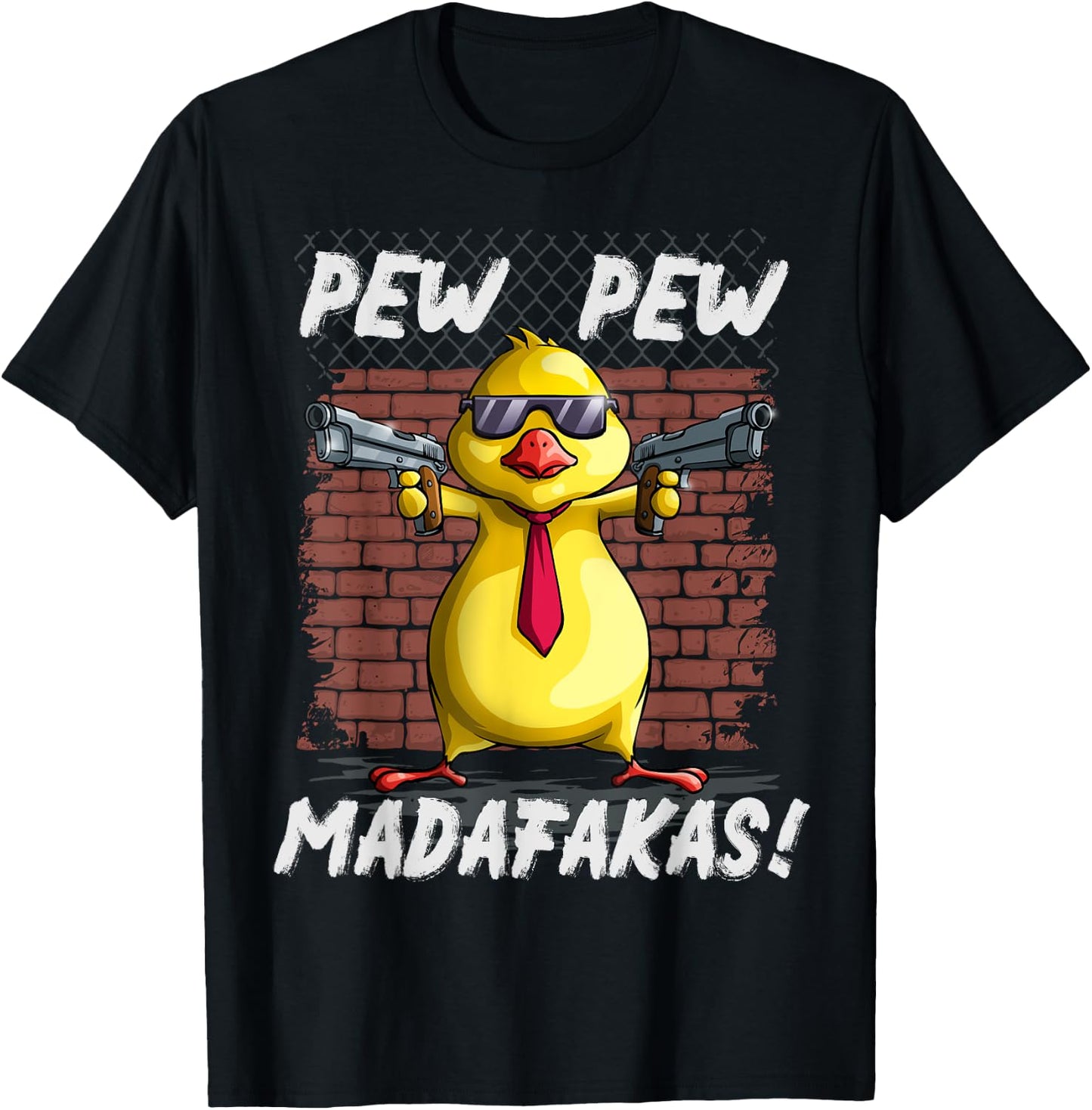 Funny Chicks PewPewPew Madafakas Crazy Chick Pew Gift T-Shirt - T-Shirt | Black