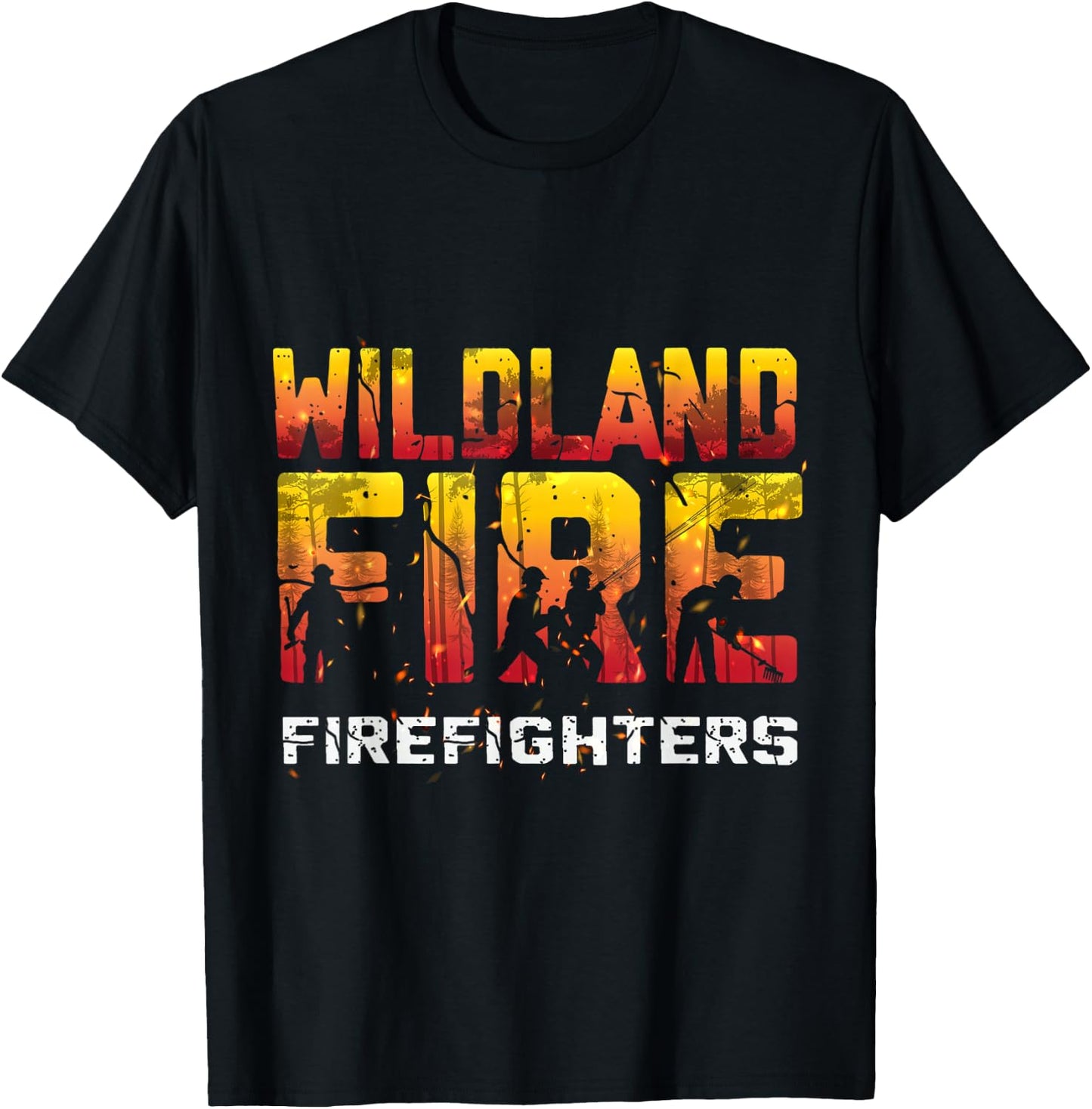 Wildland Firefighter Forest Service Hand Engine Crew Hotshot T-Shirt - T-Shirt | Black
