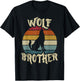 Wolf Brother Wolves Lover Vintage Funny Cute Pet T-Shirt - T-Shirt | Black