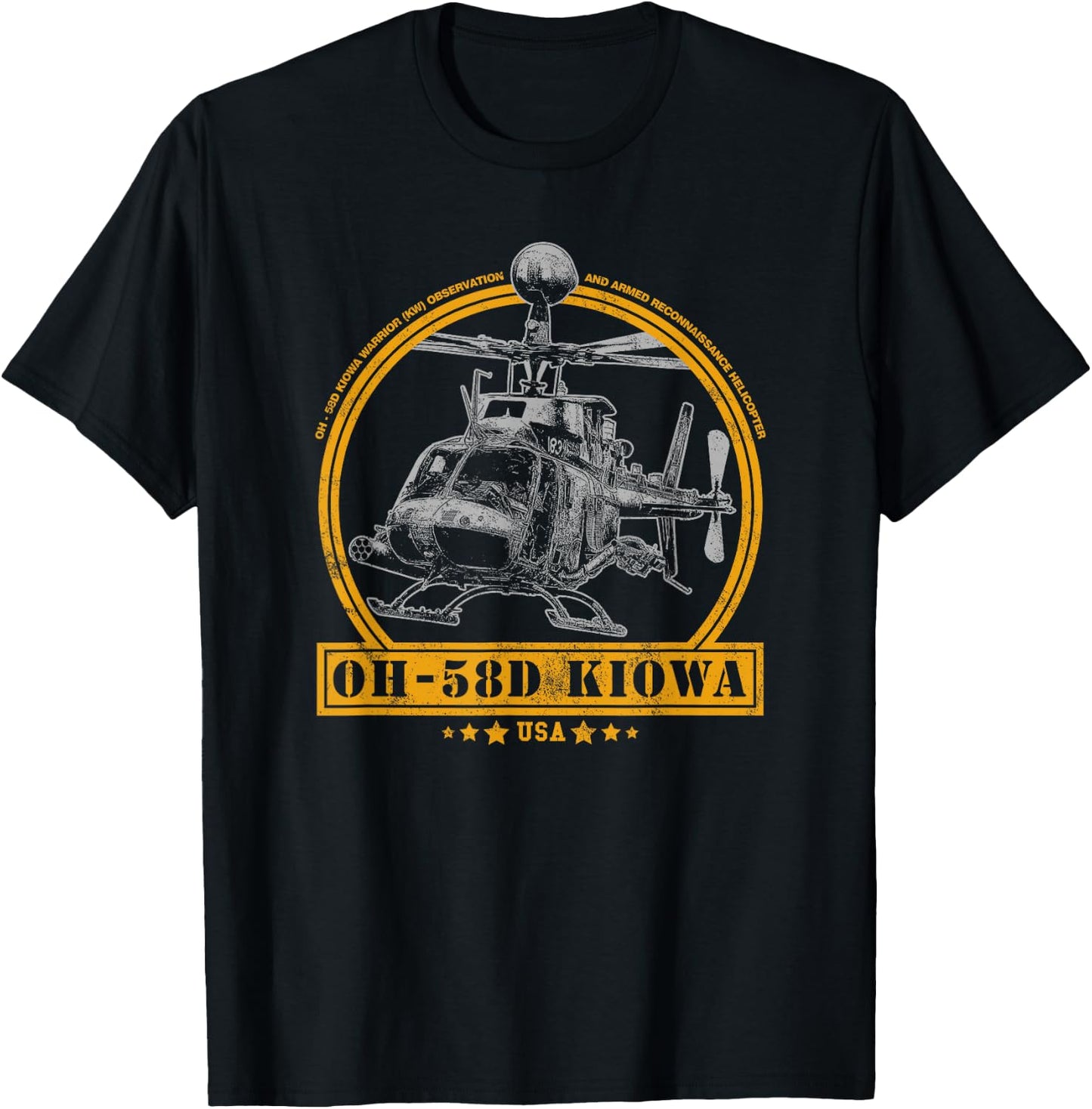 OH-58D Kiowa Warrior Helicopter T-Shirt - T-Shirt | Black