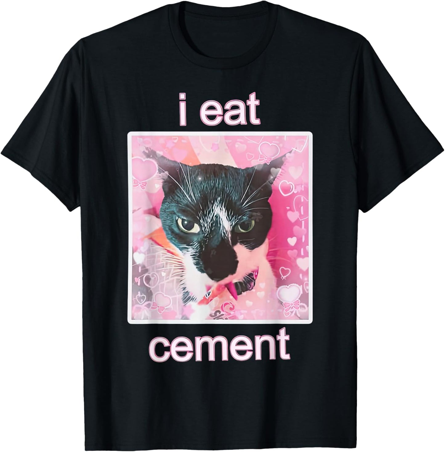 I Eat Cement Cat Funny Cat T-Shirt - T-Shirt | Black