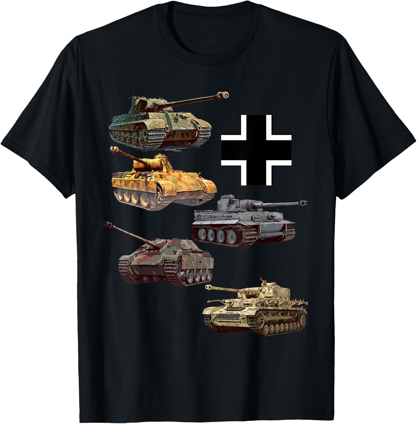 German Tanks WW2 V Panther Jagdpanther Tiger 1 Tiger 2 T-Shirt - T-Shirt | Black