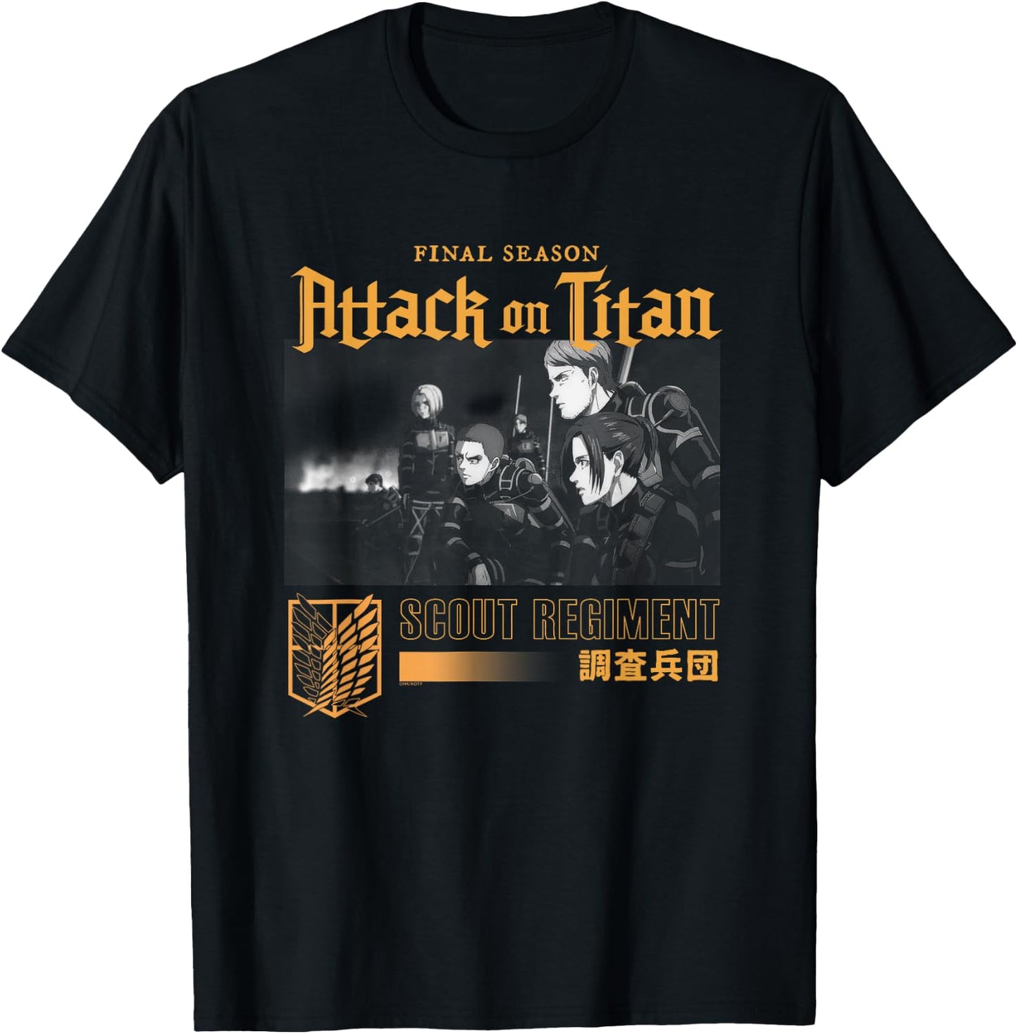 Attack on Titan Season 4 Scout Regiment Still Anime T-Shirt - T-Shirt | Black