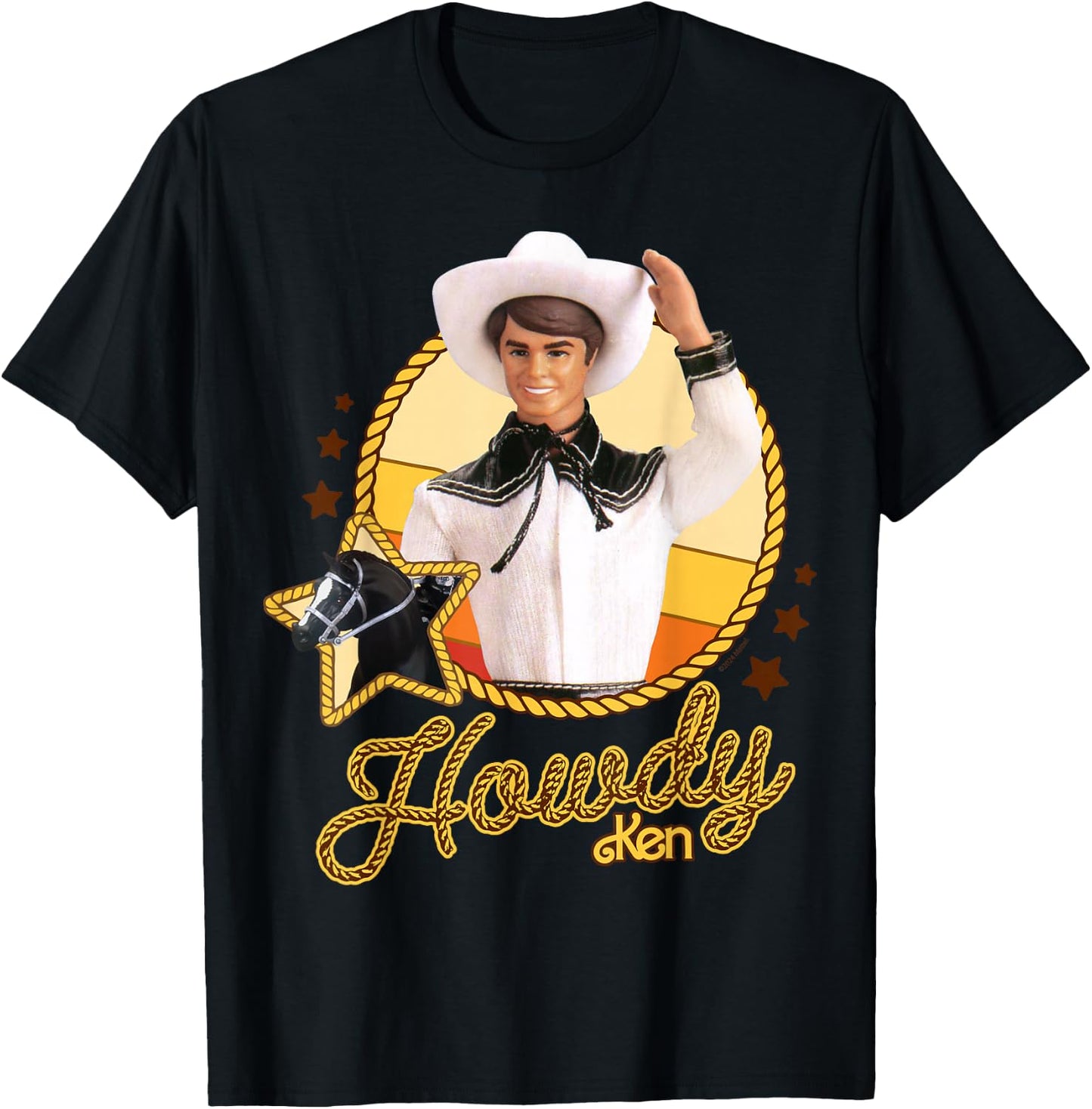 Barbie Howdy Ken Western Cowboy Doll with Horse T-Shirt - T-Shirt | Black