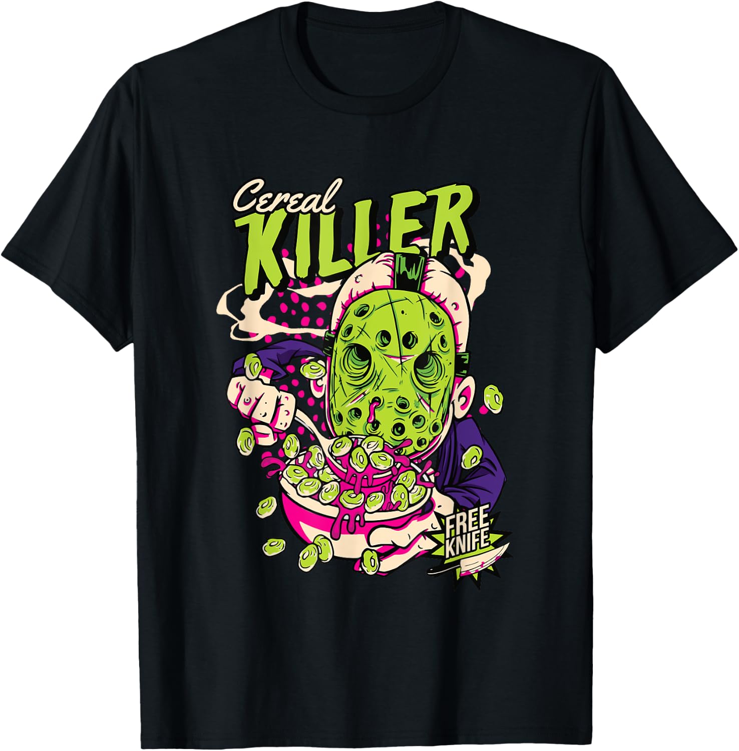 Cereal Killer | Horror Movies True Crime And Cereal Lovers T-Shirt - T-Shirt | Black