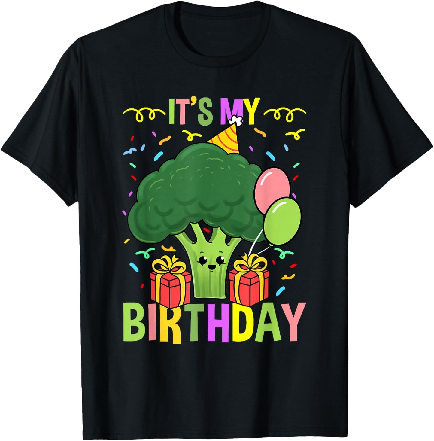 Its My Birthday Broccoli T-Shirt - T-Shirt | Black