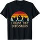 I Raise Tiny Dinosaurs Retro Funny Chicken Raiser T-Shirt - T-Shirt | Black