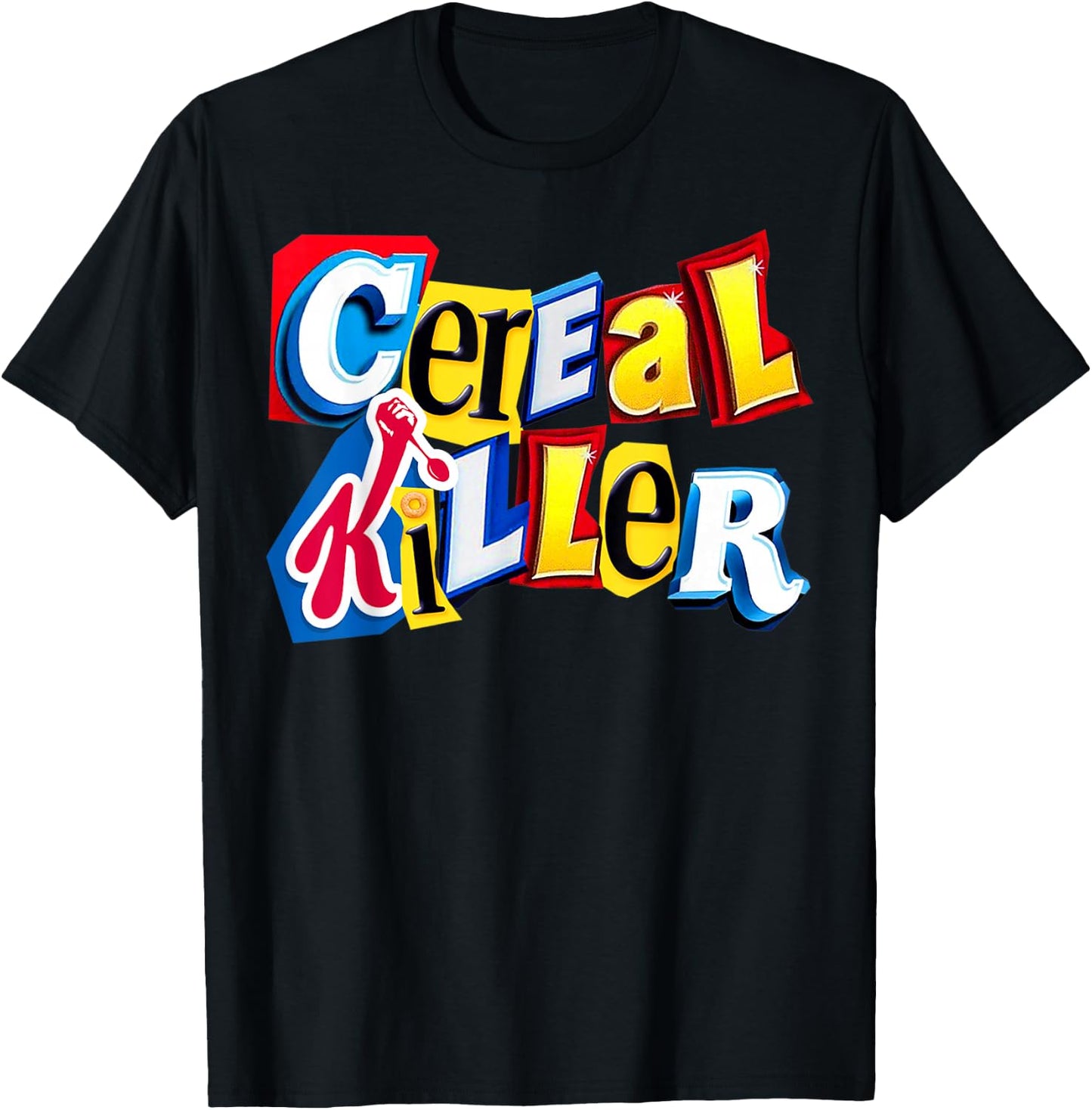 Cereal Killer Graphic for The Cereal Lovers in Your Family T-Shirt - T-Shirt | Black