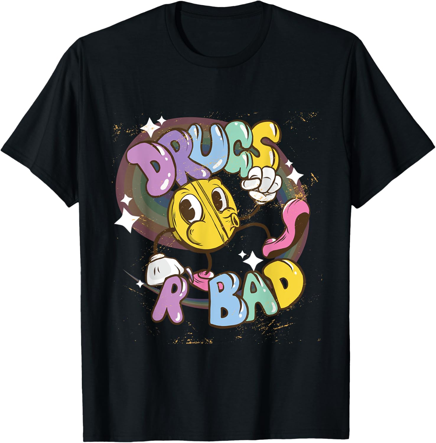 Drugs Are Bad Funny Gag Gift Parody Design T-Shirt - T-Shirt | Black