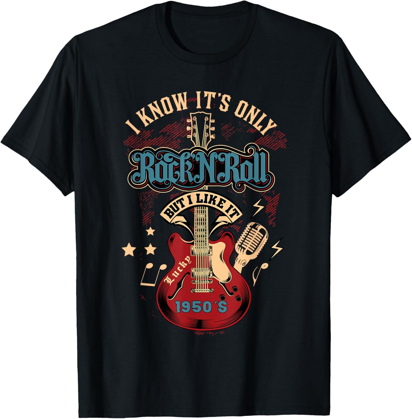 50s Rockabilly Clothing 1950s Sock Hop Rock N Roll Rocker T-Shirt - T-Shirt | Black