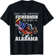 Alabama Fishing Greatest Fisherman American Flag Fish T-Shirt - T-Shirt | Black