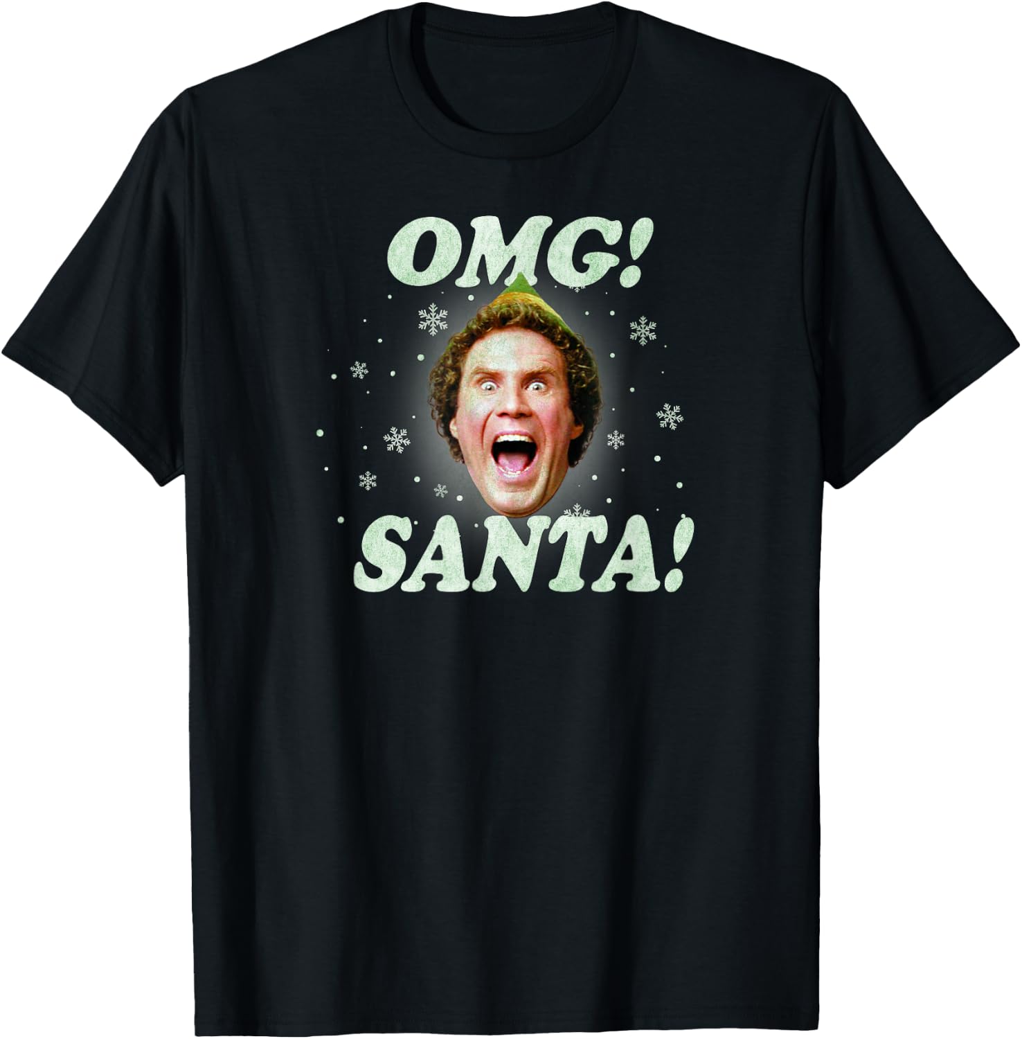 Elf Buddy OMG Santa T-Shirt - T-Shirt | Black