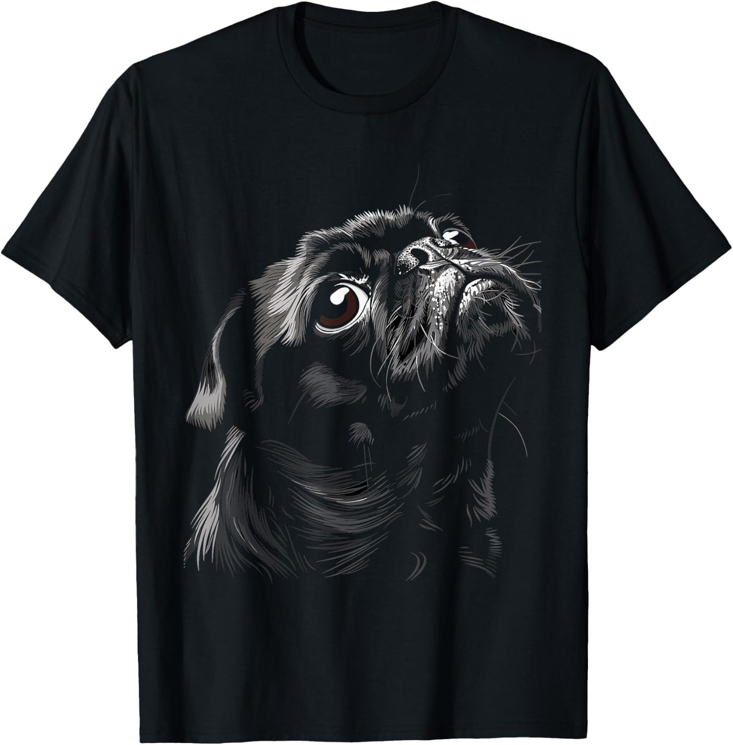 Pug for Dog Mom Dad Funny Cute Black Pug Men Women Kids T-Shirt - T-Shirt | Black