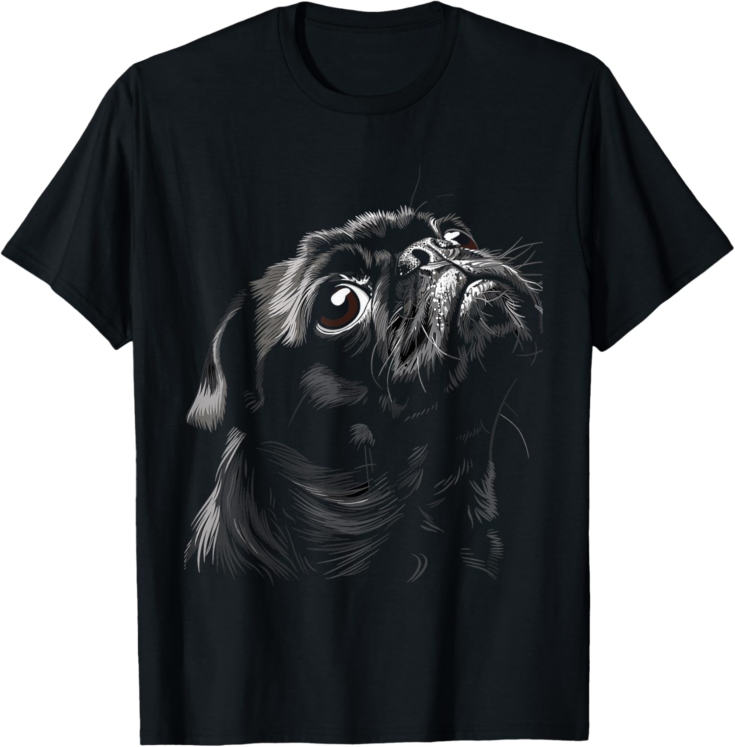 Pug for Dog Mom Dad Funny Cute Black Pug Men Women Kids T-Shirt - T-Shirt | Black