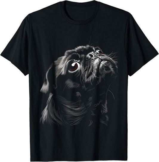 Pug for Dog Mom Dad Funny Cute Black Pug Men Women Kids T-Shirt - T-Shirt | Black