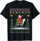 Ugly Wolf Xmas Gift Santa Riding Wolf Christmas T-Shirt - T-Shirt | Black
