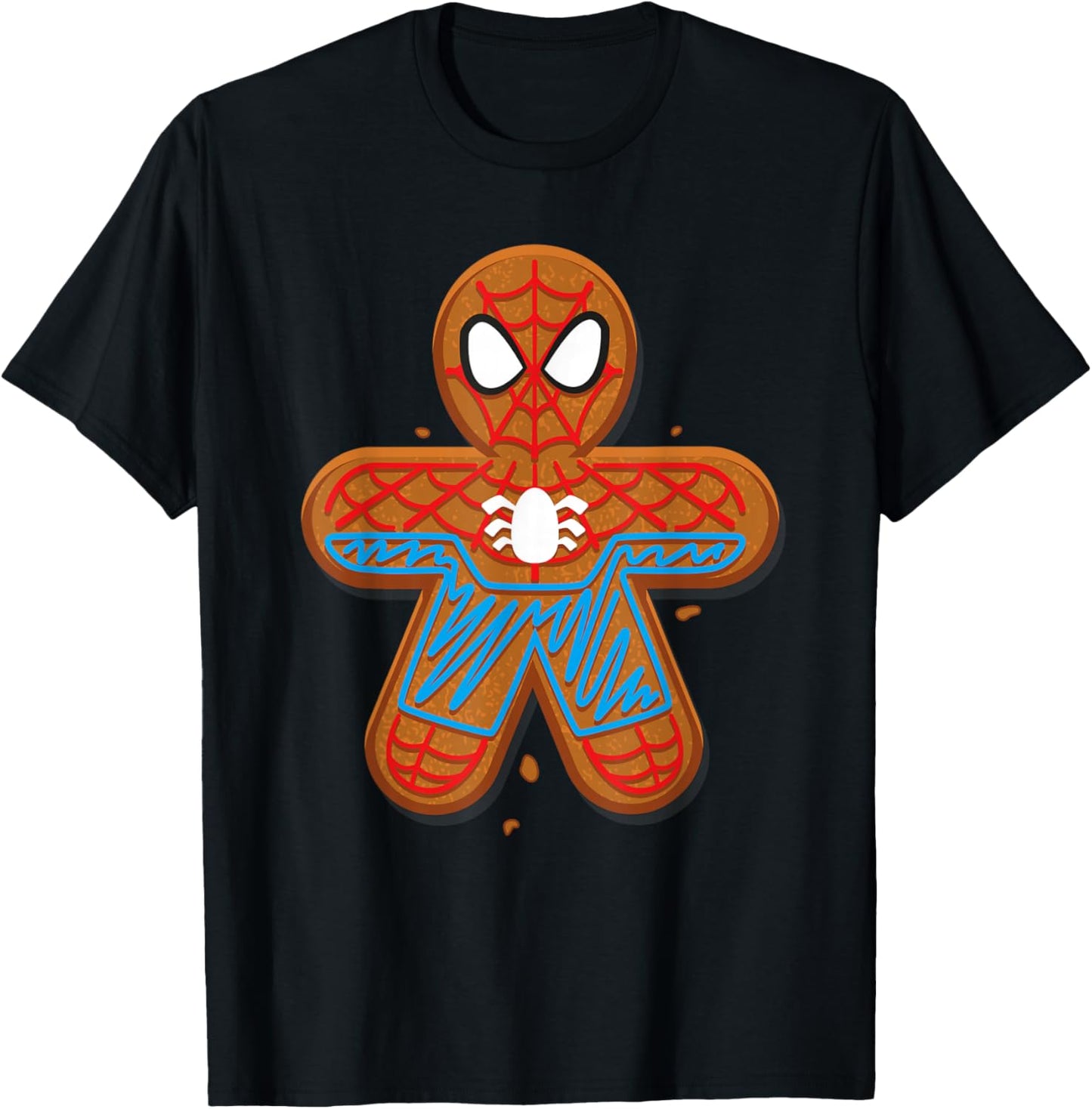 Marvel Spider-Man Toon Holiday Gingerbread Man Cookie T-Shirt - T-Shirt | Black