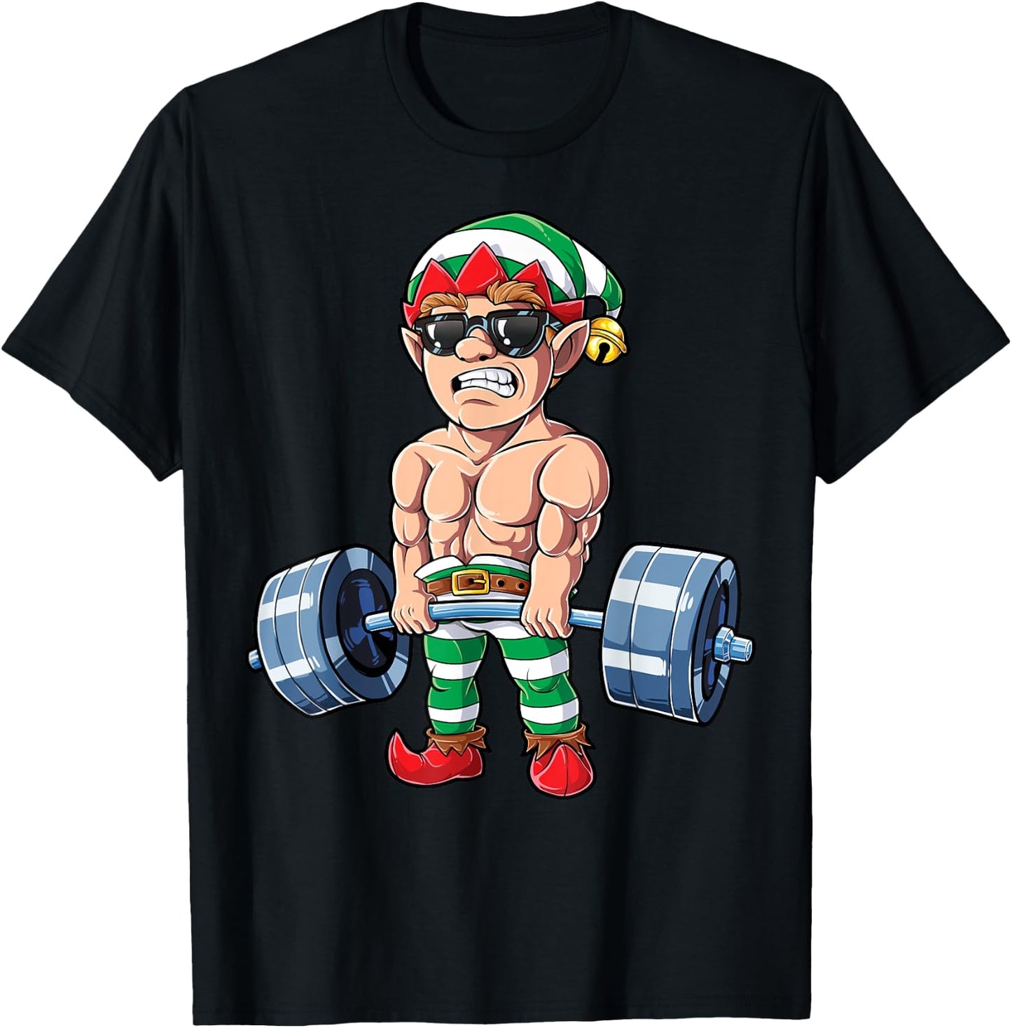 Eleven Weightlifting Christmas Fitness Gym Deadlift Xmas Men T-Shirt - T-Shirt | Black