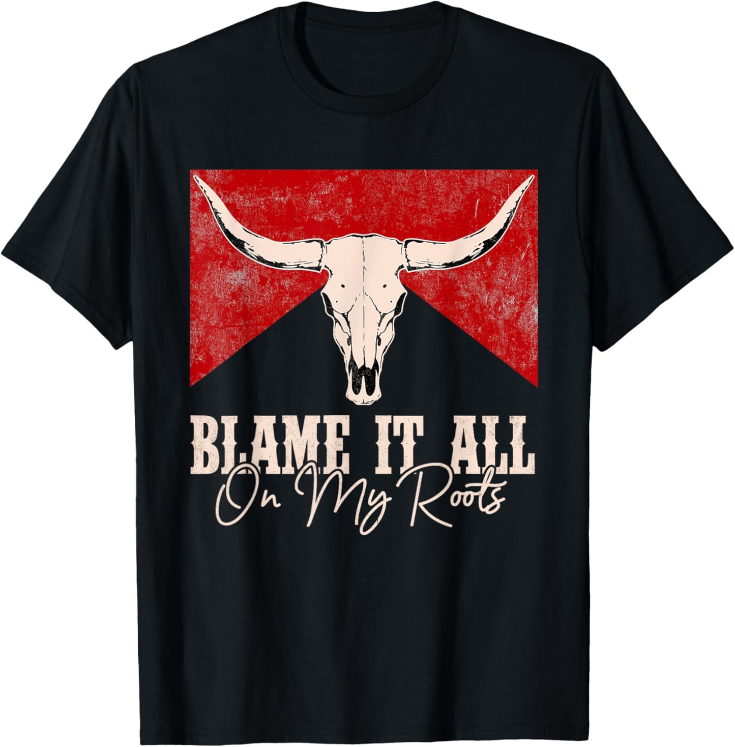 Blame It All On My Roots Retro Deserts West Awesome Apparel T-Shirt - T-Shirt | Black