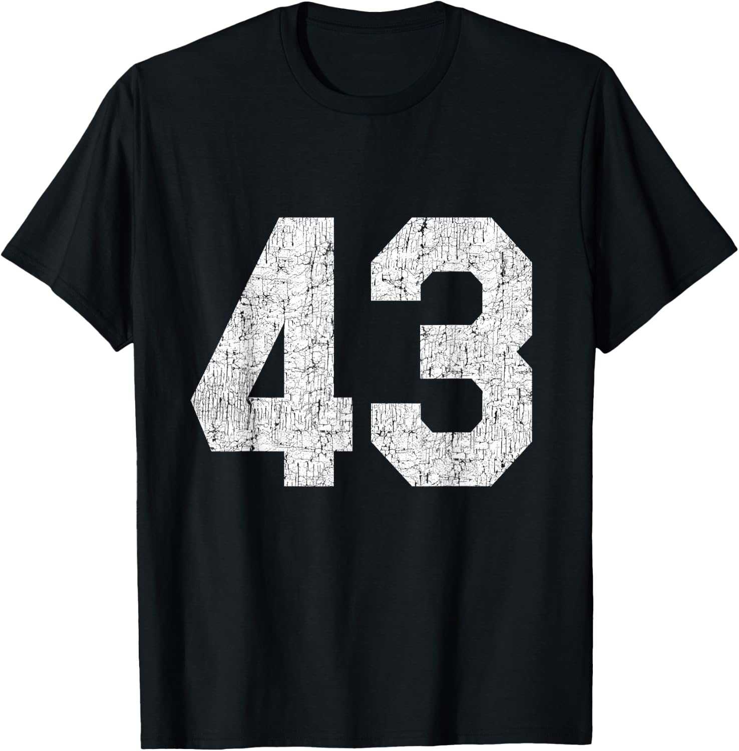 #43 Jersey Uniform Varsity Sports Number, 43rd Birthday T-Shirt - T-Shirt | Black