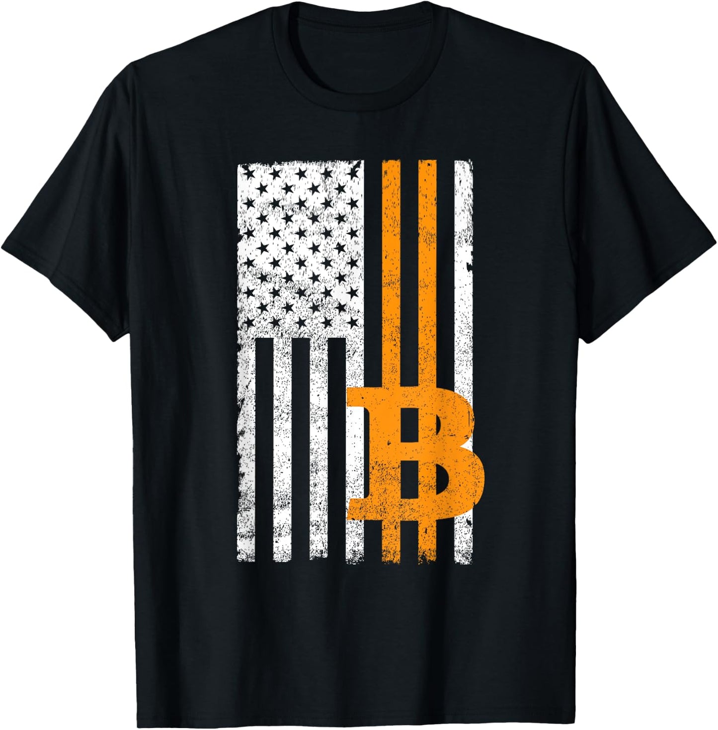 Vintage Bitcoin BTC USA Flag Crypto Currency Traders Bitcoin Men T-Shirt - T-Shirt | Black