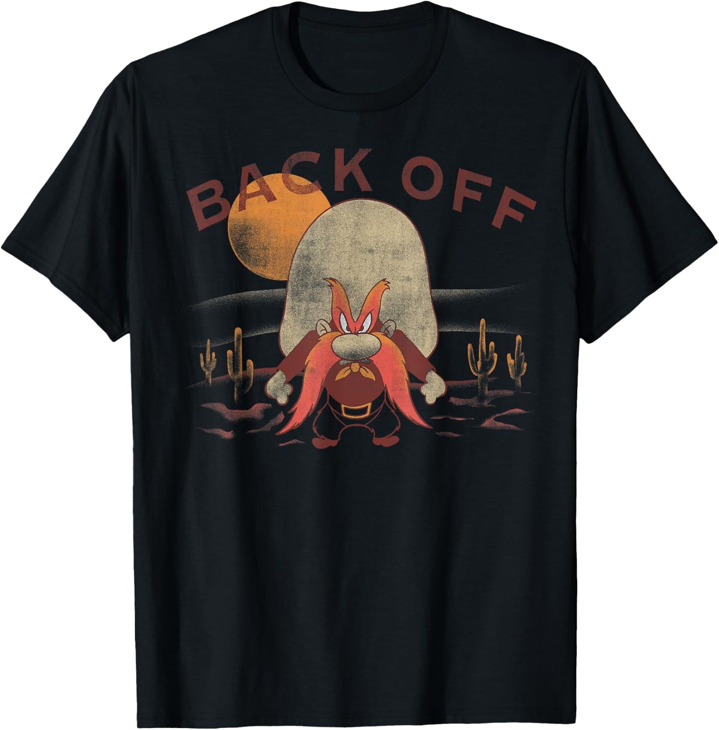 Looney Tunes Yosemite Sam Back Off Desert Portrait T-Shirt - T-Shirt | Black