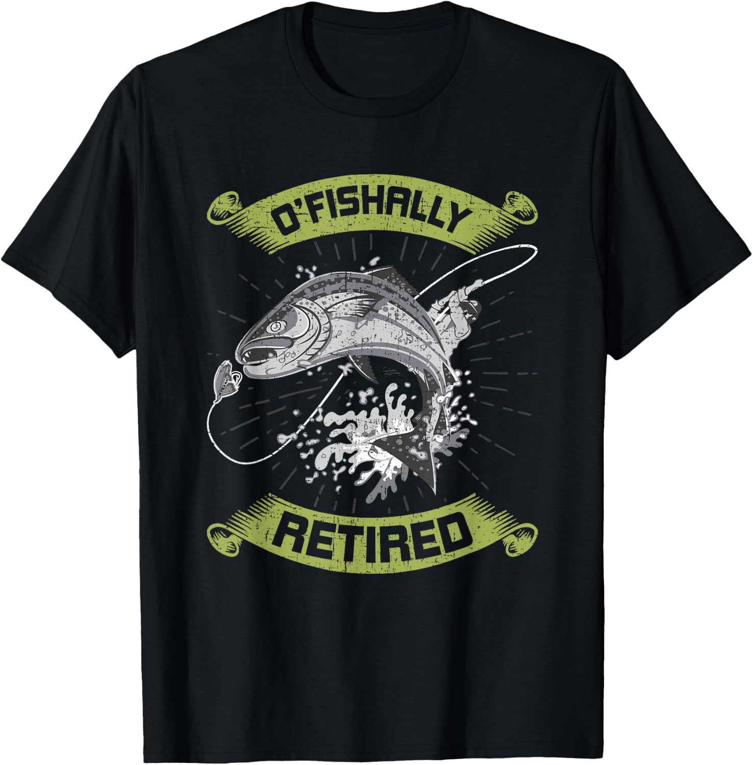 O-Fish-Ally Retired Retirement Fly Fishing T-Shirt - T-Shirt | Black