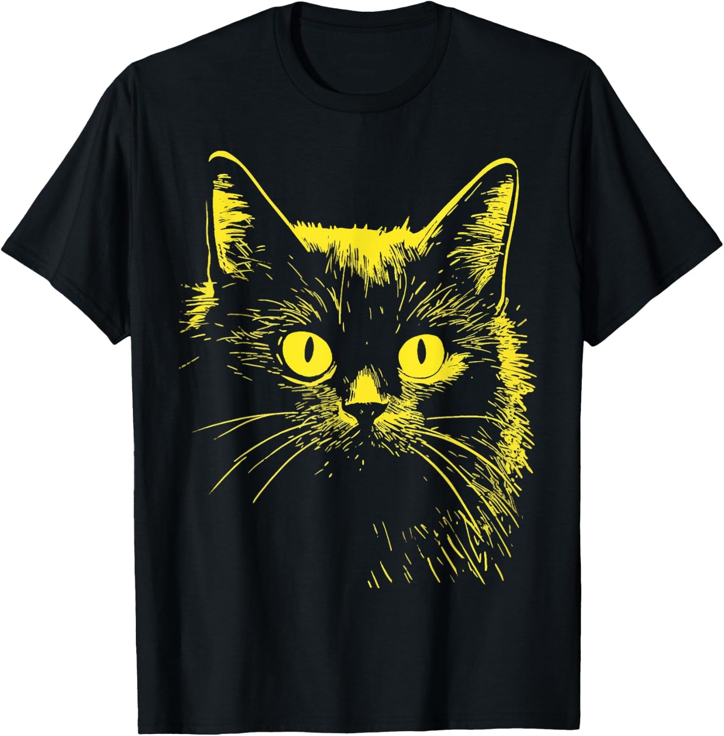 Cat Illustration Men Women Kids T-Shirt - T-Shirt | Black