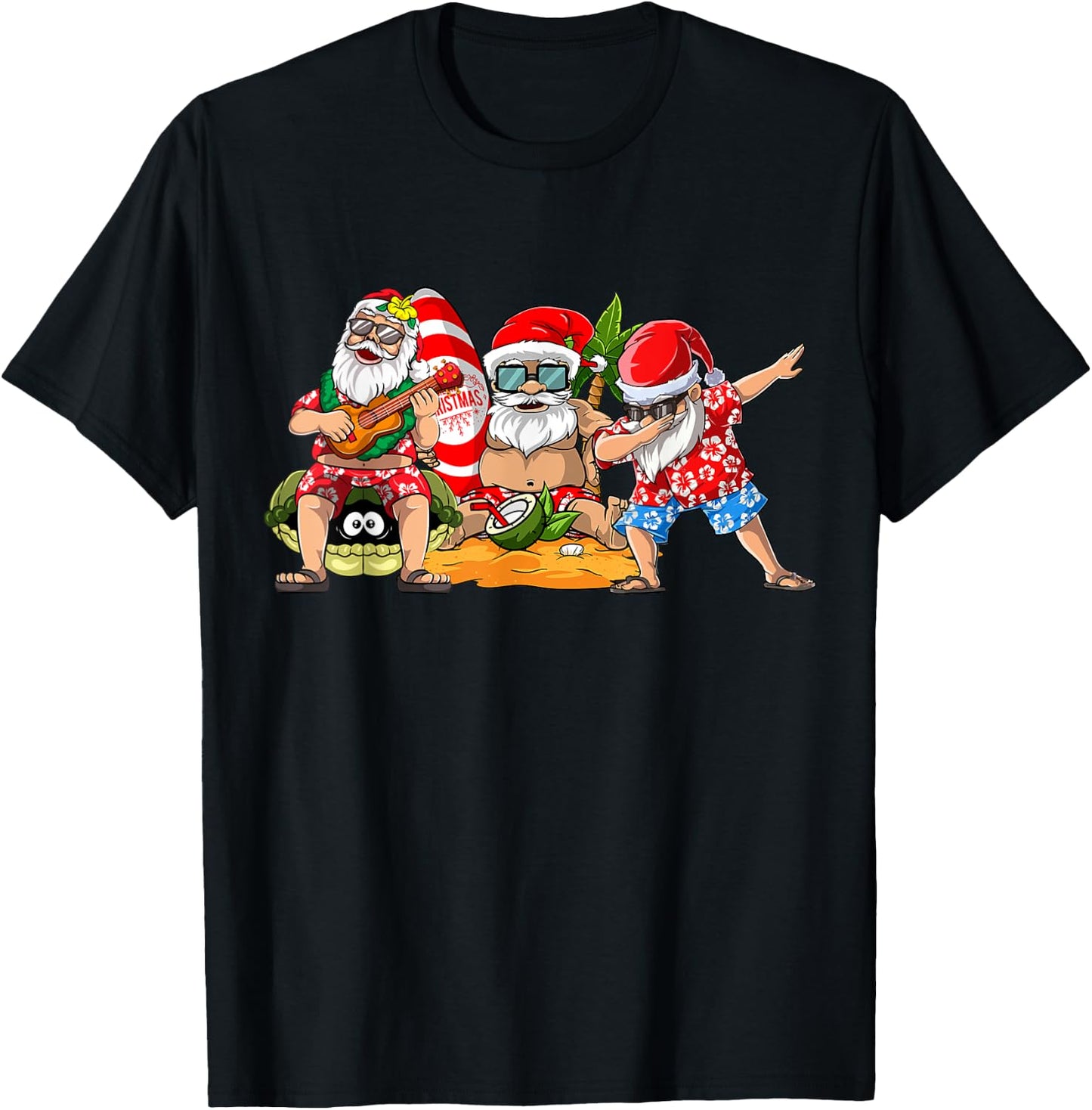 Hawaiian Three Gnomes Christmas In July Summer Vacation Men T-Shirt - T-Shirt | Black
