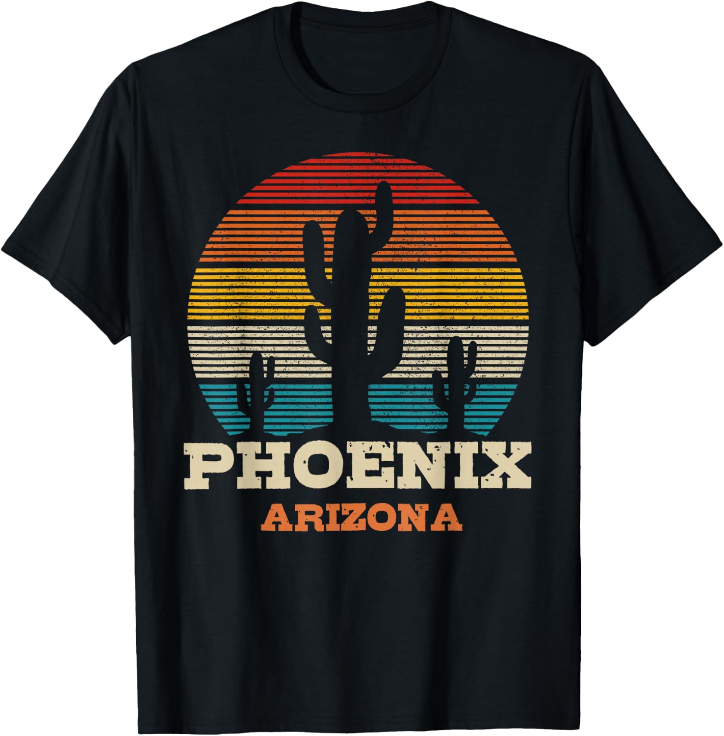 Phoenix Arizona Cactus Vintage Souvenir T-Shirt - T-Shirt | Black